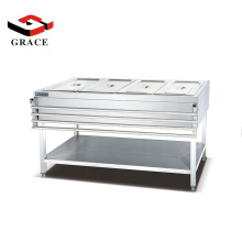 Simple Design Free Standing Electric Stainless Steel 4 Container Bain Marie Buffet Counter